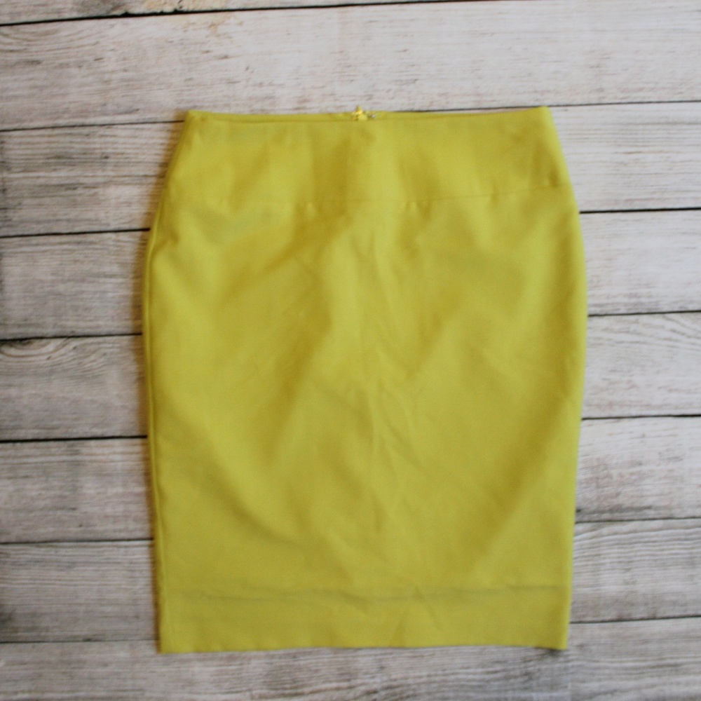 Alfani Chartreuse Lime Green Pencil Skirt 4